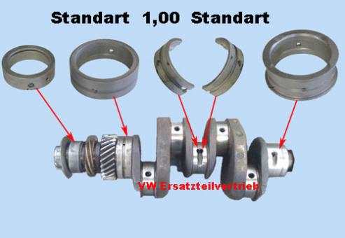 Main bearing set,CRANK CASE: Standard-CRANKSHAFT: 1,00 -END : Standard 