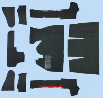 Carpet kit for Convertible,1302, black 70-72 