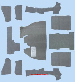 Carpet kit for Convertible,1303, grey  72-80 