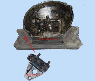 Rubber mount gearbox, left 