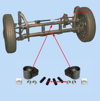 Front axle adjuster, ball joint axle beam, 1965- 