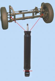 Gas pressure shock absorber in front 1965- 
